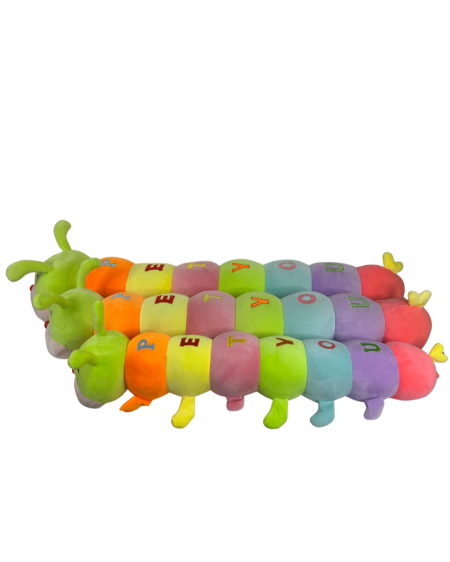 🐛 دودة قوس قزح المحشوة – Plush Rainbow Caterpillar